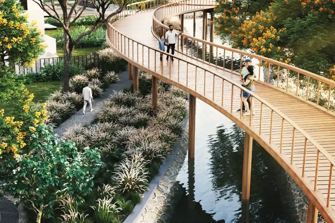 elevated walkway at the berries for birds by sanjeevini srushti